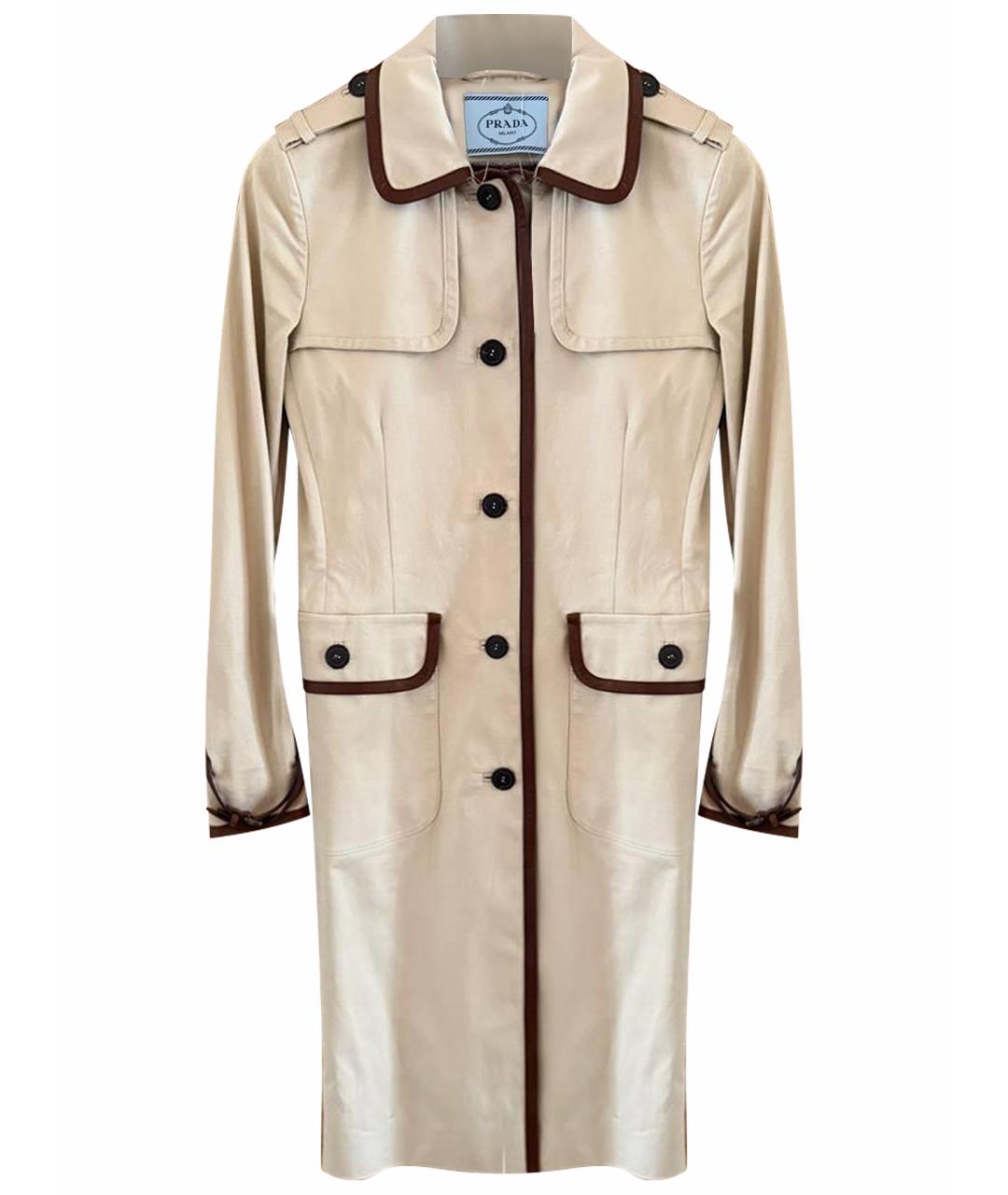 PRADA Бежевый хлопковый тренч/плащ, фото 1