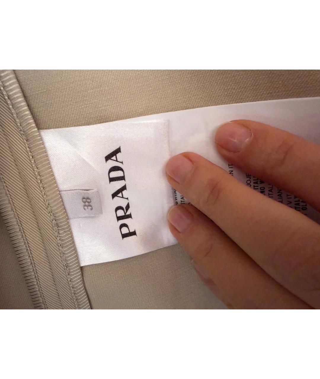 PRADA Бежевый хлопковый тренч/плащ, фото 5