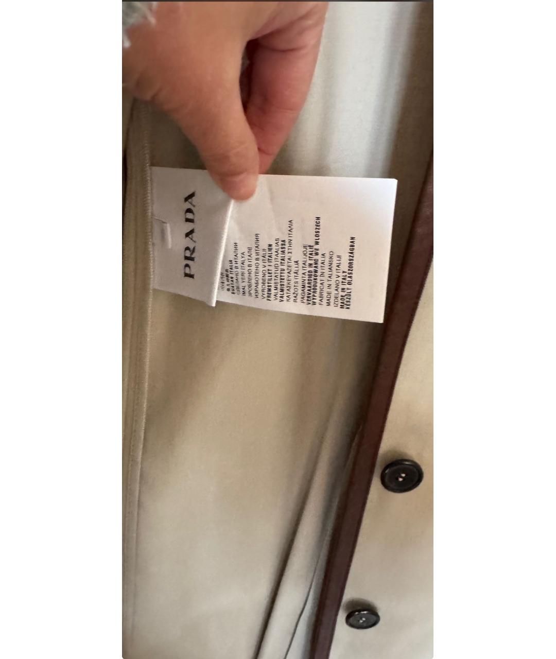 PRADA Бежевый хлопковый тренч/плащ, фото 6