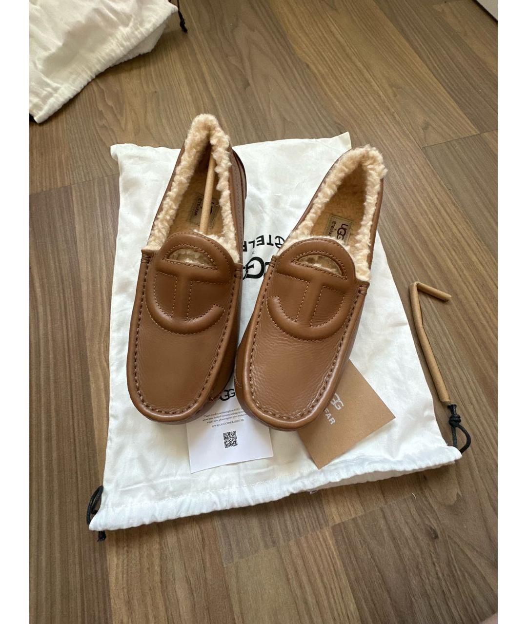 UGG AUSTRALIA Коричневые кожаные мокасины, фото 2