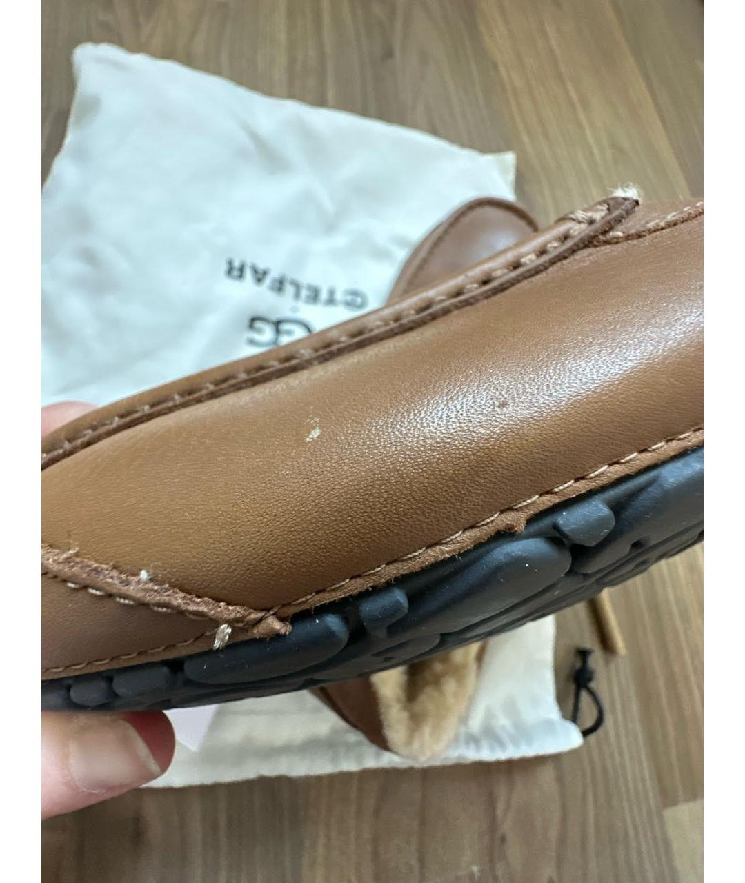 UGG AUSTRALIA Коричневые кожаные мокасины, фото 6