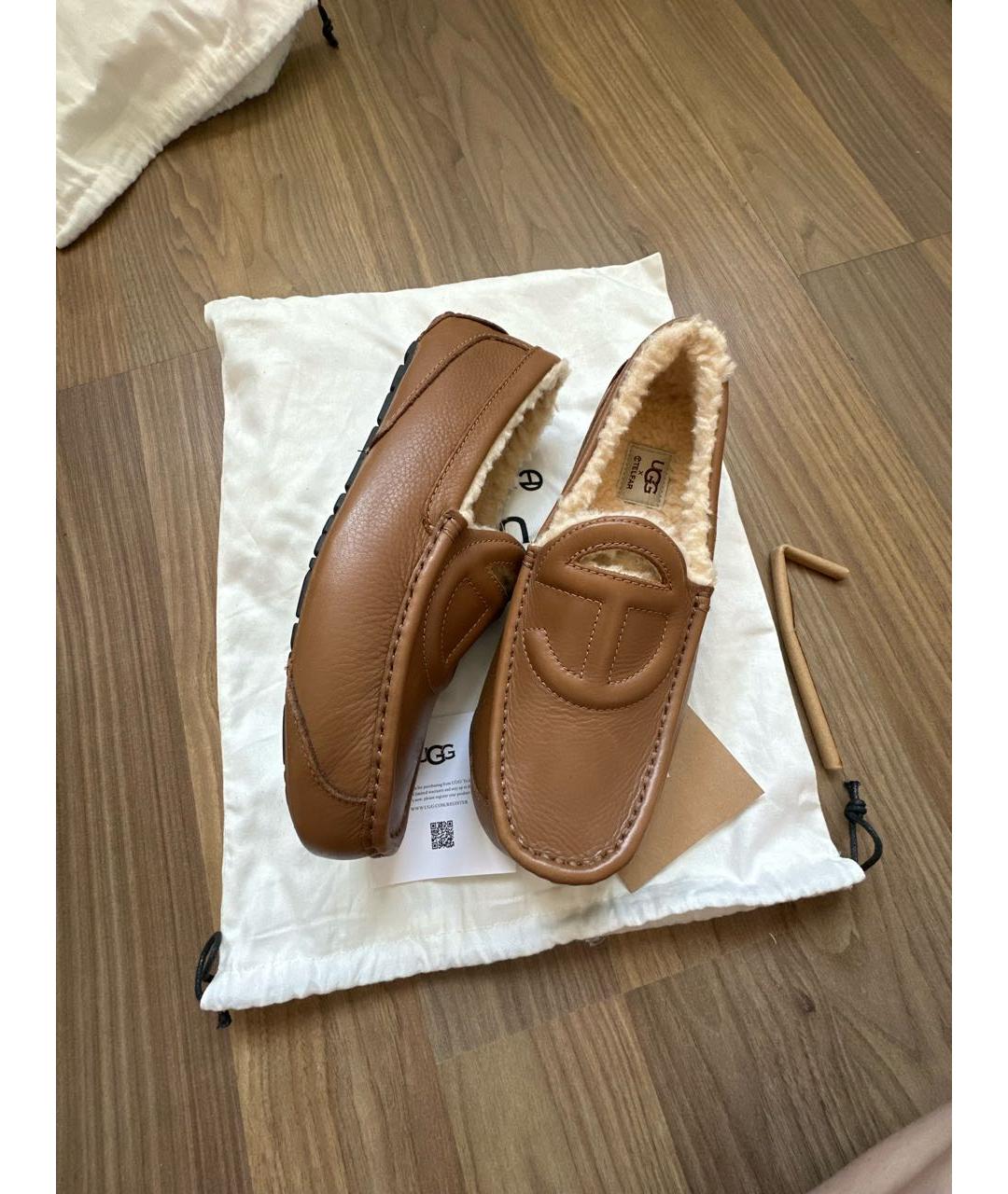 UGG AUSTRALIA Коричневые кожаные мокасины, фото 3