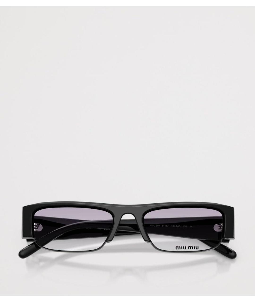 MIU MIU Черные пластиковые солнцезащитные очки, фото 4