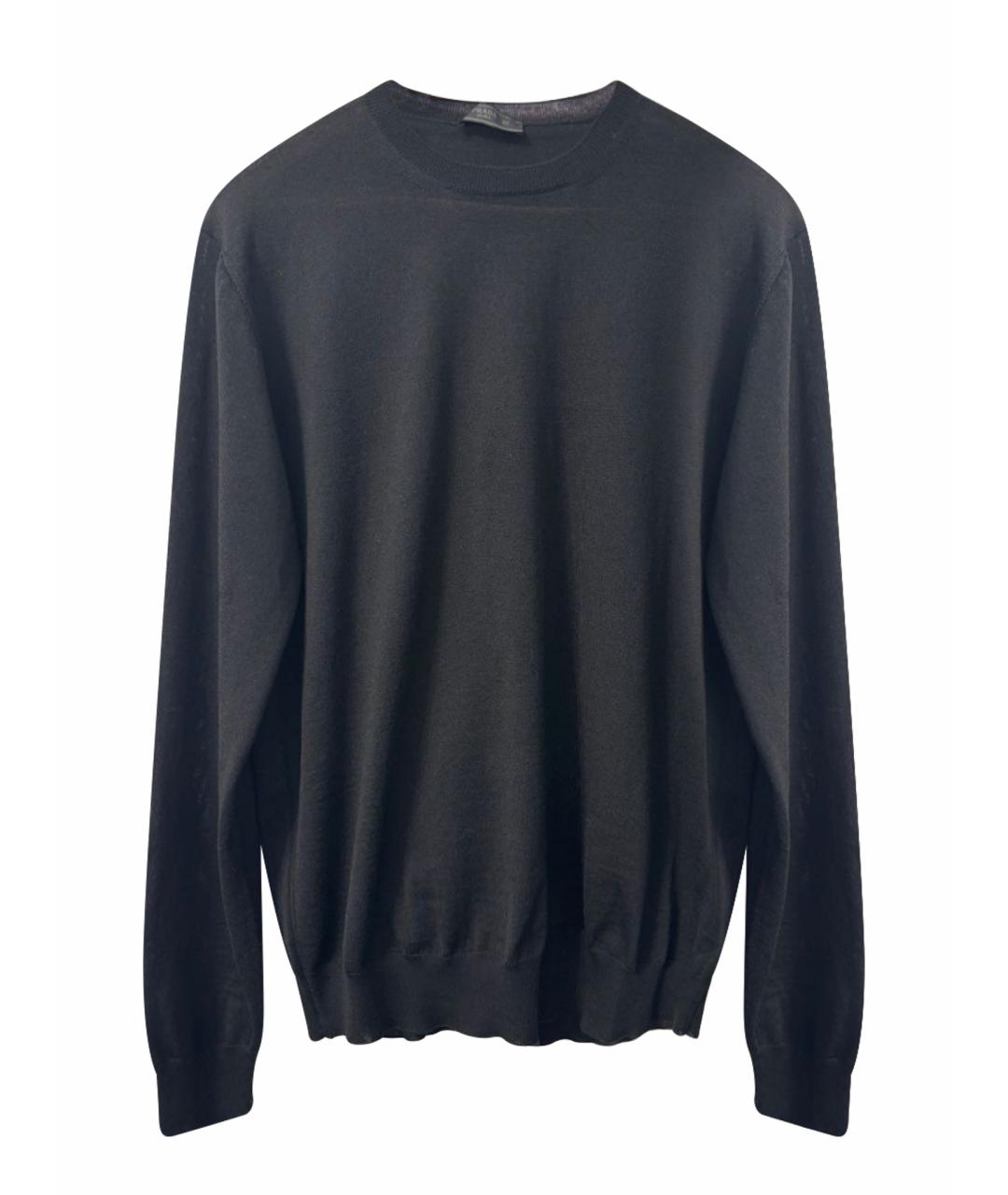 PRADA Черный хлопковый джемпер / свитер, фото 1