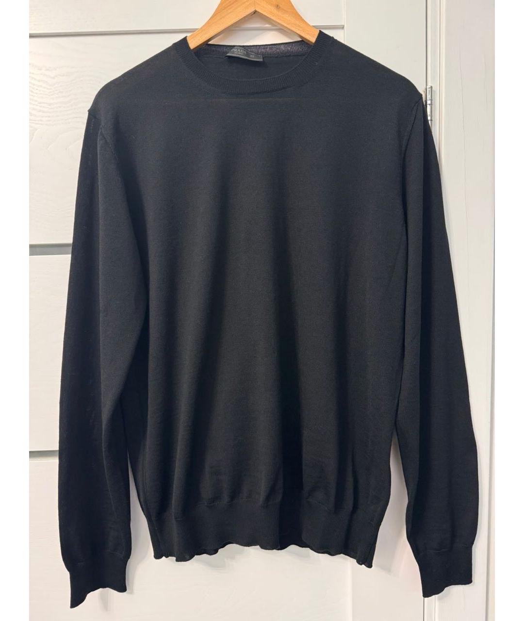 PRADA Черный хлопковый джемпер / свитер, фото 9
