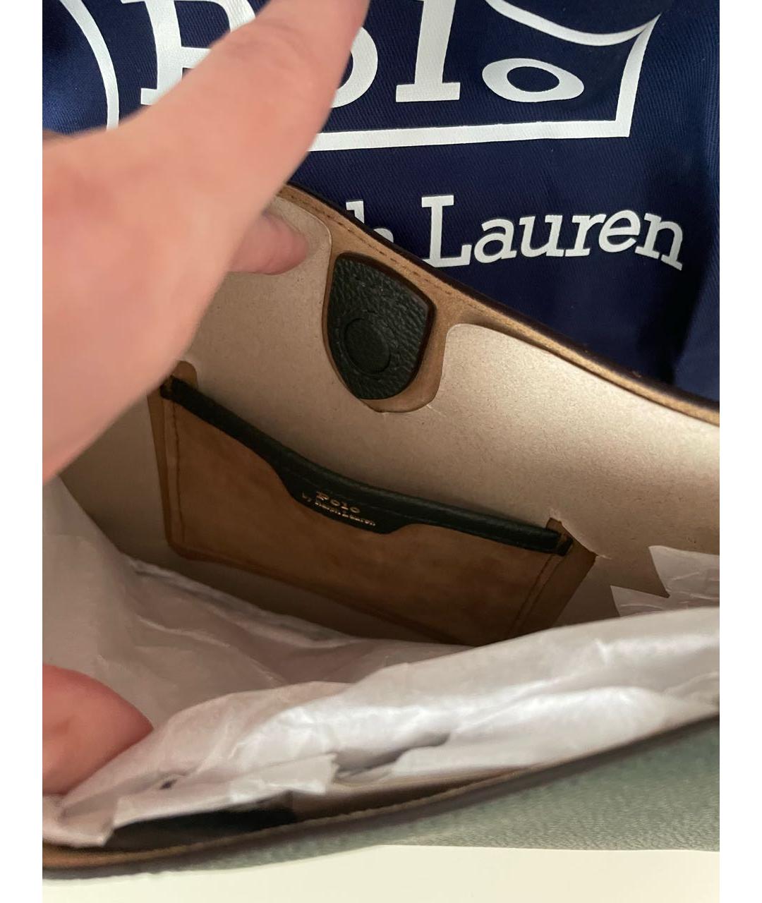 POLO RALPH LAUREN Черная кожаная сумка с короткими ручками, фото 4