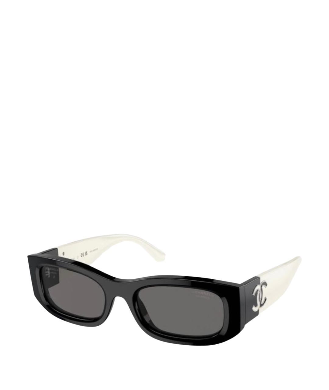 CHANEL Черные пластиковые солнцезащитные очки, фото 1