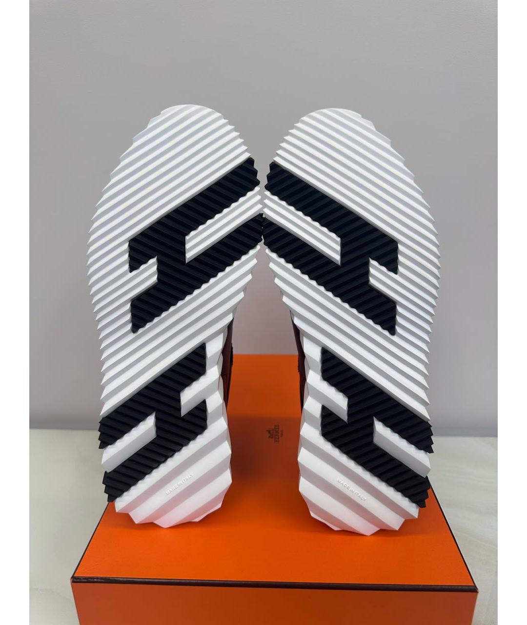 HERMES Черные кожаные низкие кроссовки / кеды, фото 4