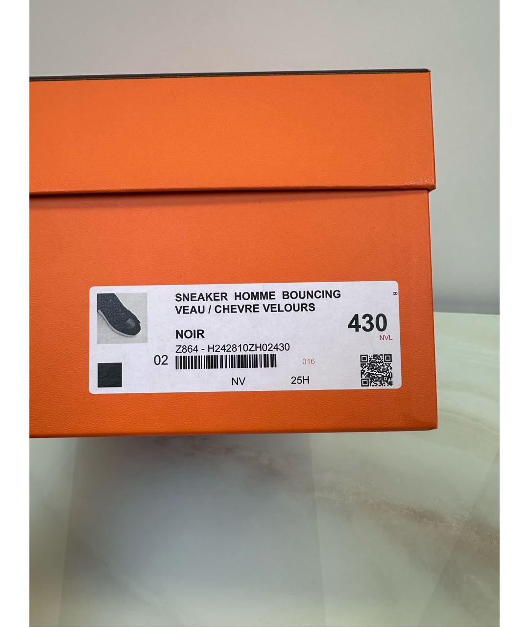 HERMES Черные кожаные низкие кроссовки / кеды, фото 7