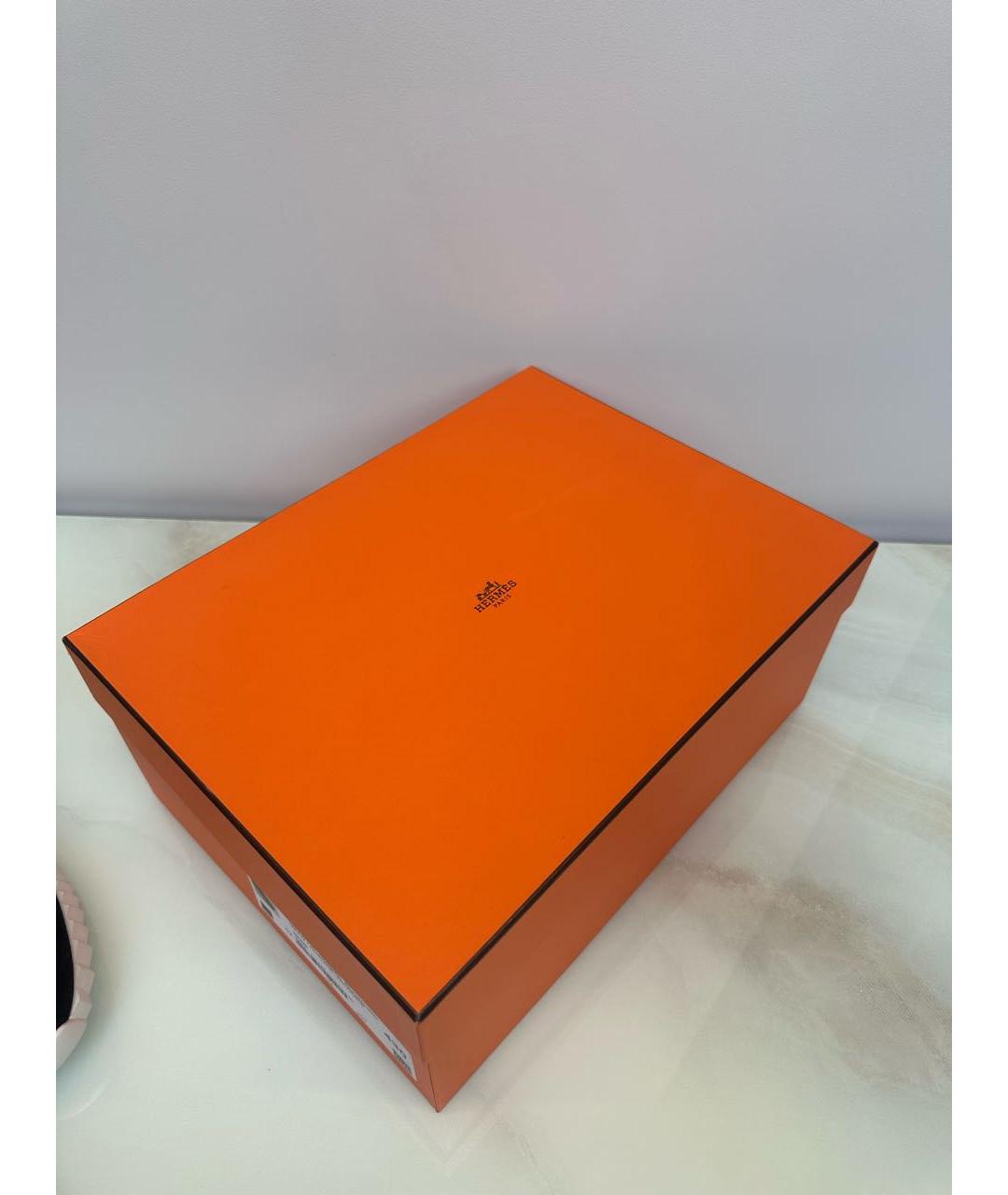 HERMES Черные кожаные низкие кроссовки / кеды, фото 8