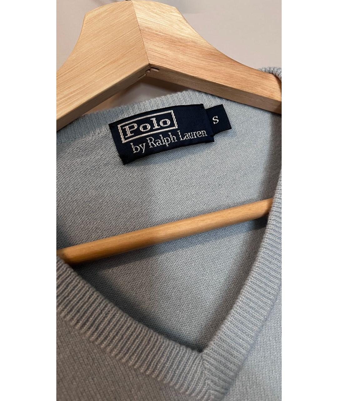 POLO RALPH LAUREN Голубой кашемировый джемпер / свитер, фото 2