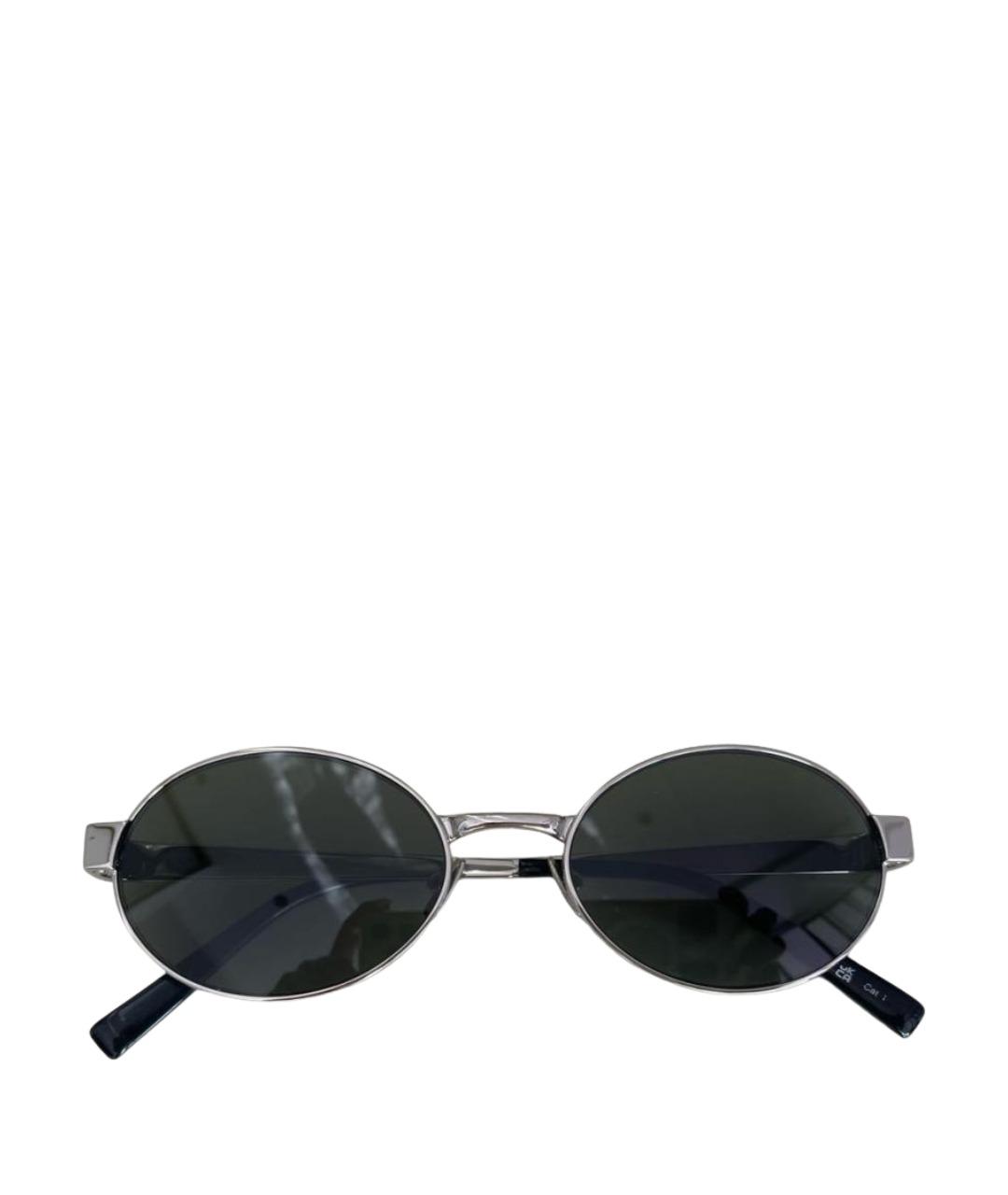 SAINT LAURENT Серебряные металлические солнцезащитные очки, фото 1