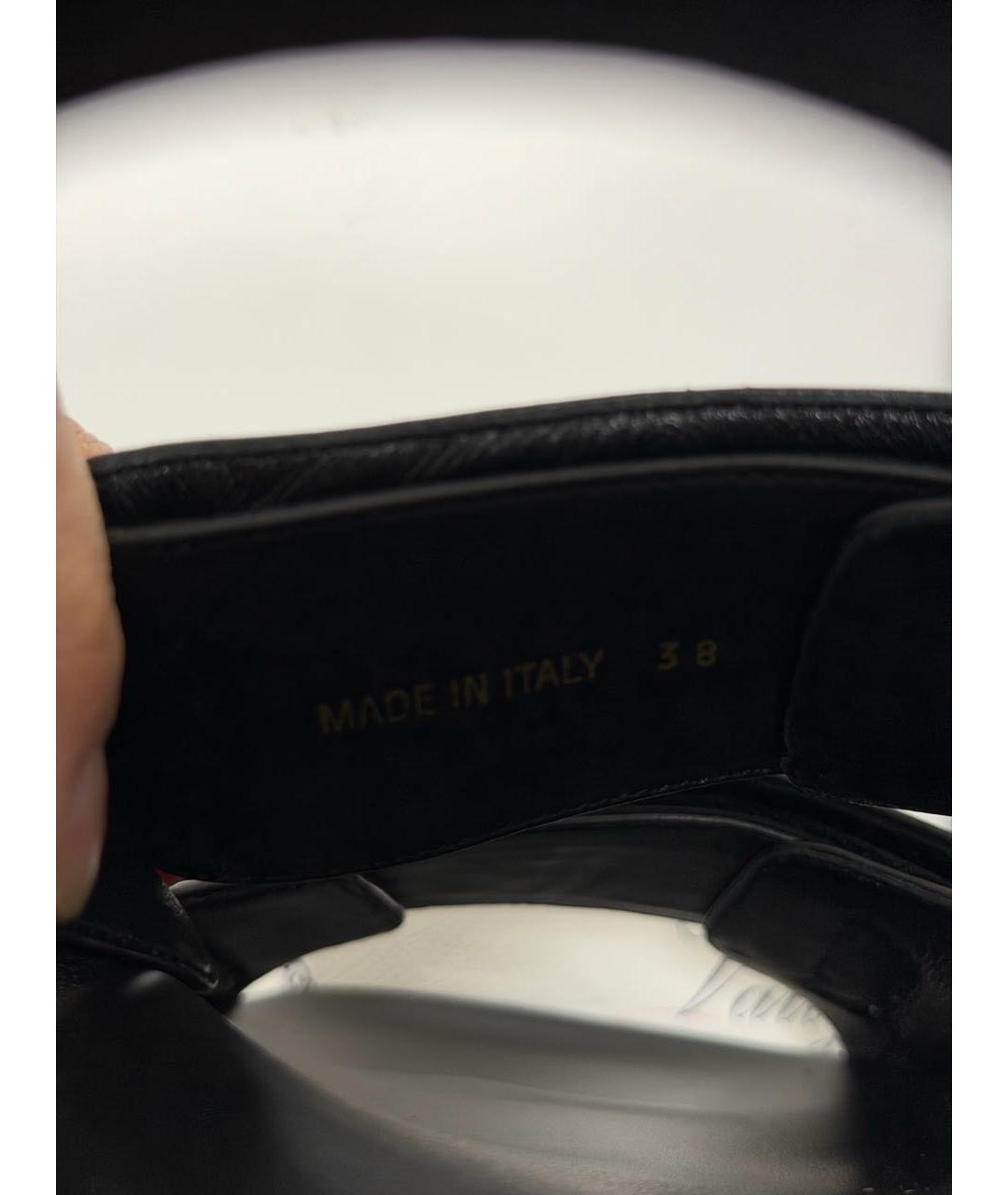 PRADA Черные кожаные сандалии, фото 5