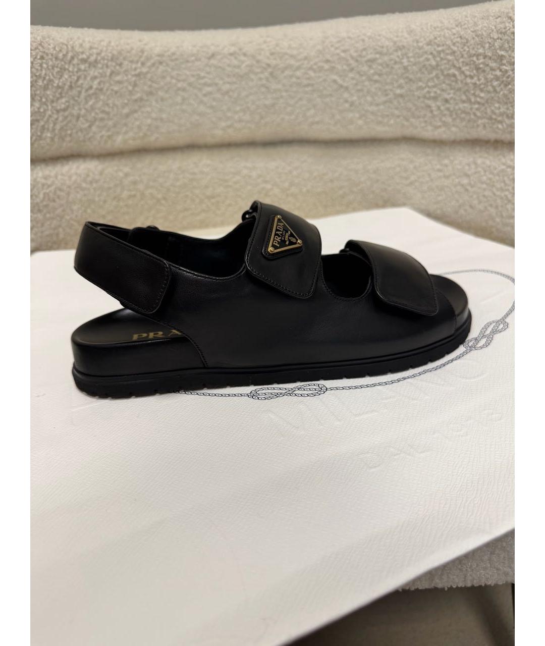 PRADA Черные кожаные сандалии, фото 9