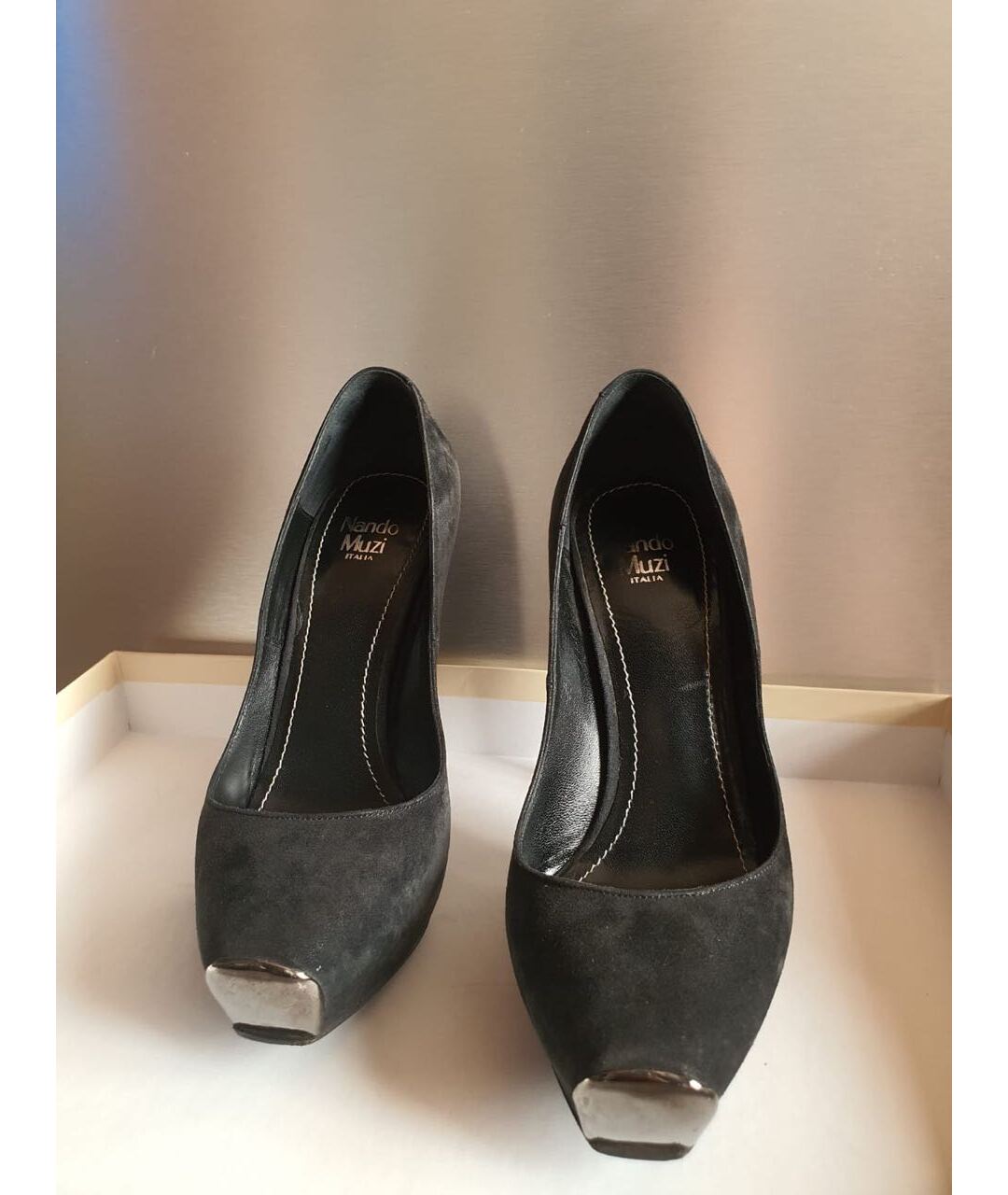 NANDO MUZI Черные замшевые туфли, фото 3