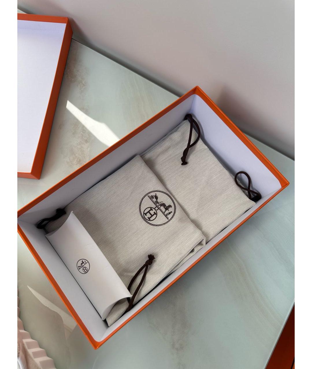 HERMES Белые замшевые низкие кроссовки / кеды, фото 7