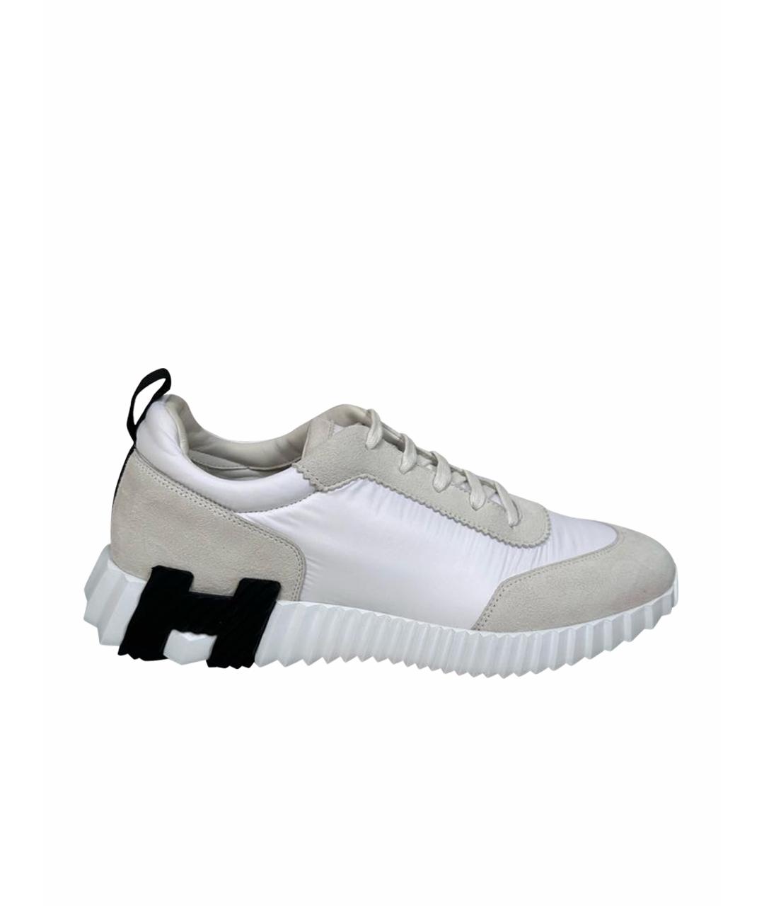 HERMES Белые замшевые низкие кроссовки / кеды, фото 1