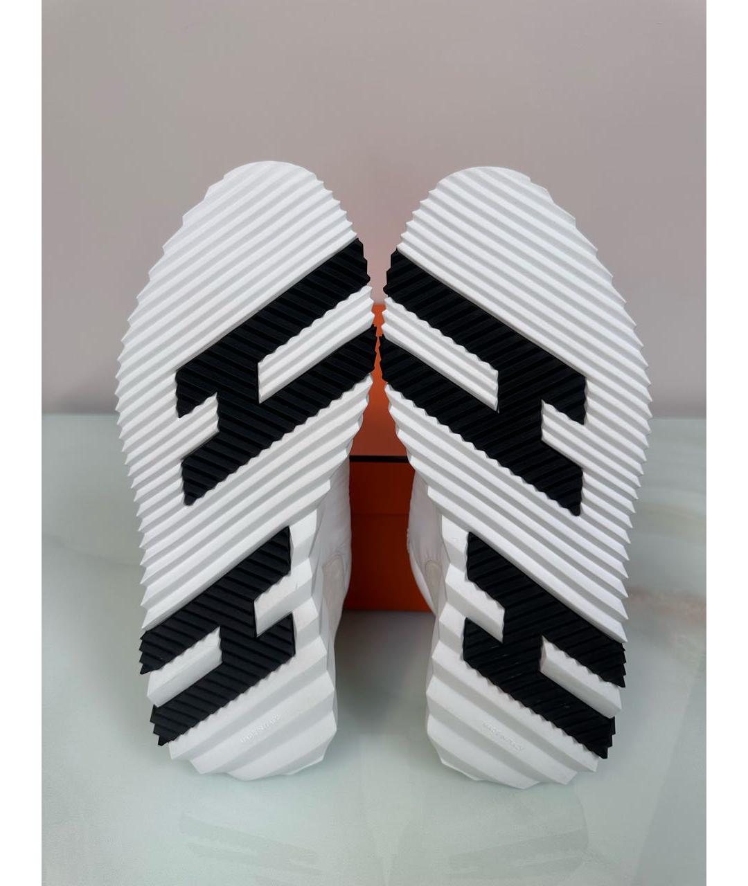 HERMES Белые замшевые низкие кроссовки / кеды, фото 5