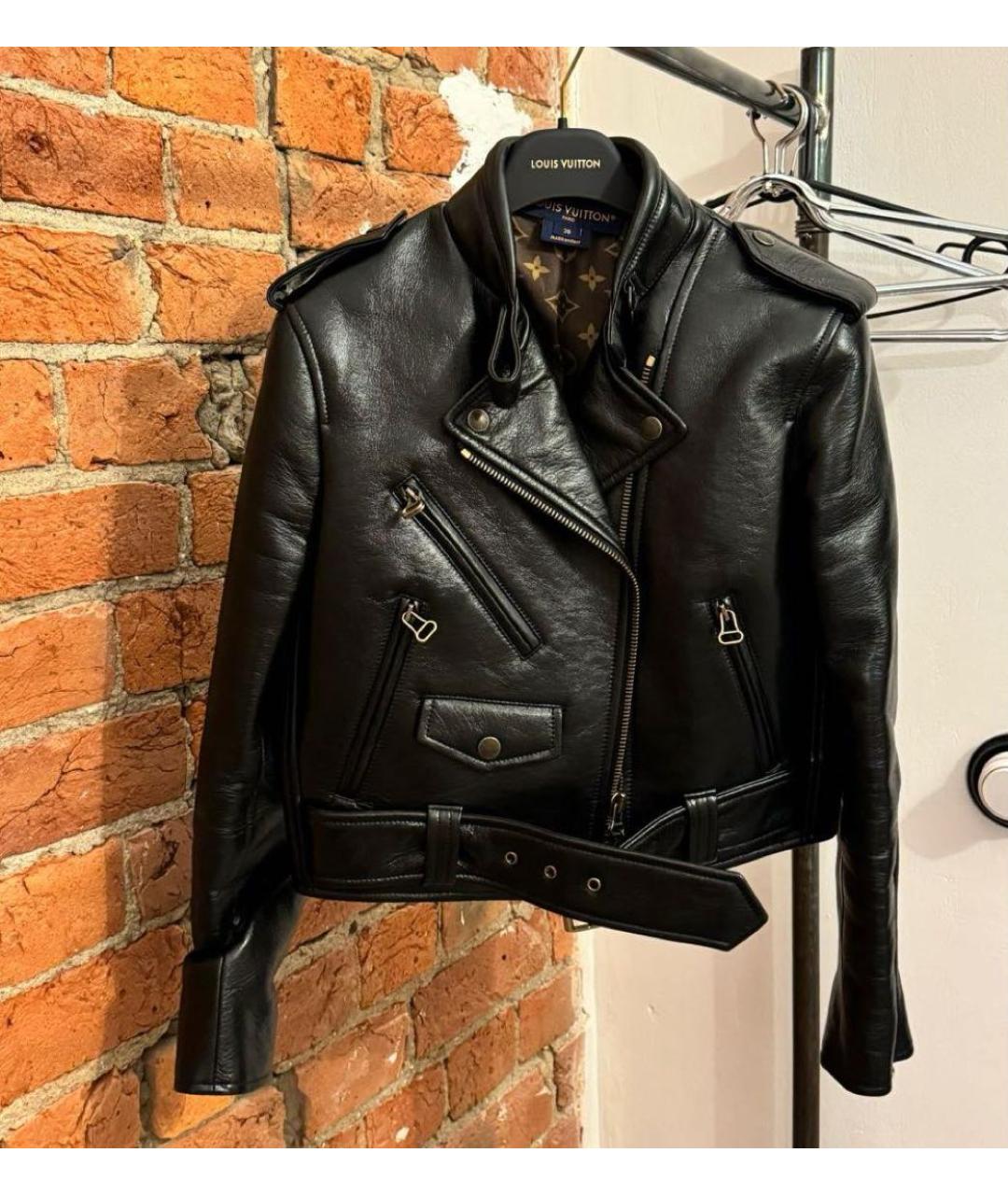 LOUIS VUITTON Черная кожаная куртка, фото 3