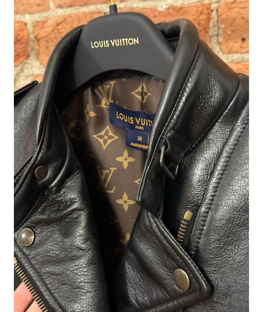 LOUIS VUITTON Черная кожаная куртка, фото 4