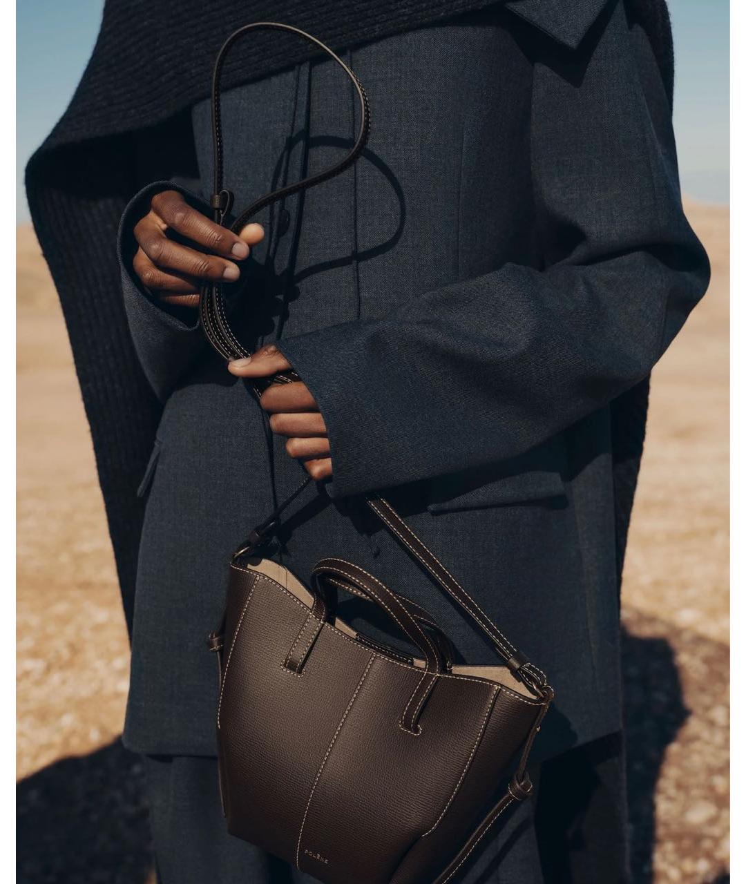 POLENE Кожаная сумка с короткими ручками, фото 4