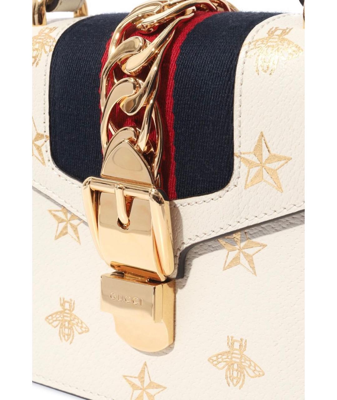 GUCCI Белая кожаная сумка с короткими ручками, фото 4