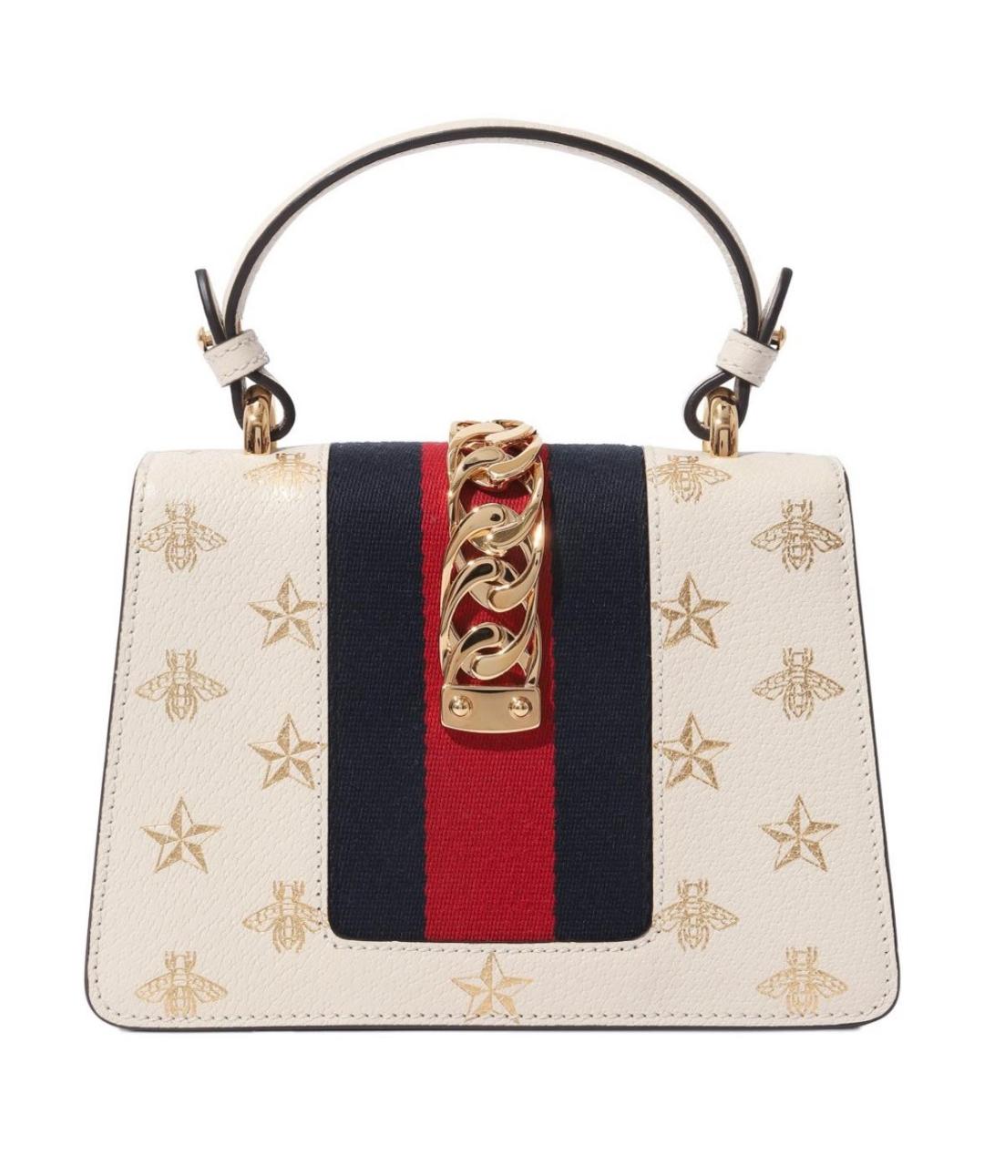 GUCCI Белая кожаная сумка с короткими ручками, фото 3