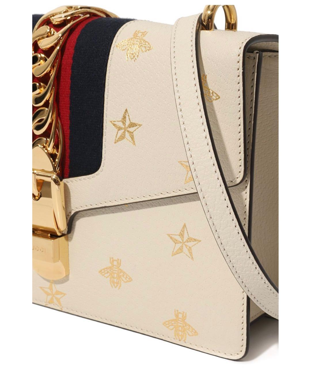 GUCCI Белая кожаная сумка с короткими ручками, фото 8