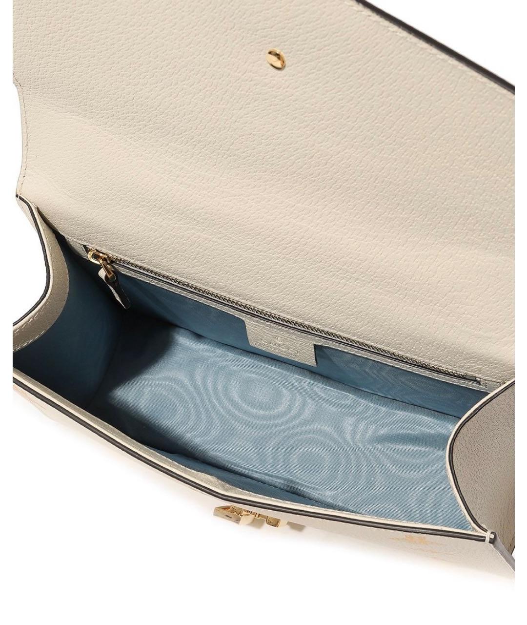 GUCCI Белая кожаная сумка с короткими ручками, фото 7