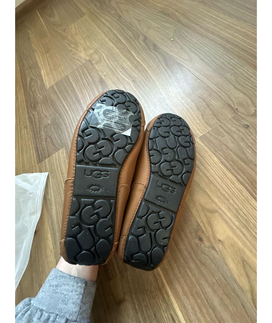 UGG AUSTRALIA Коричневые кожаные мокасины, фото 6