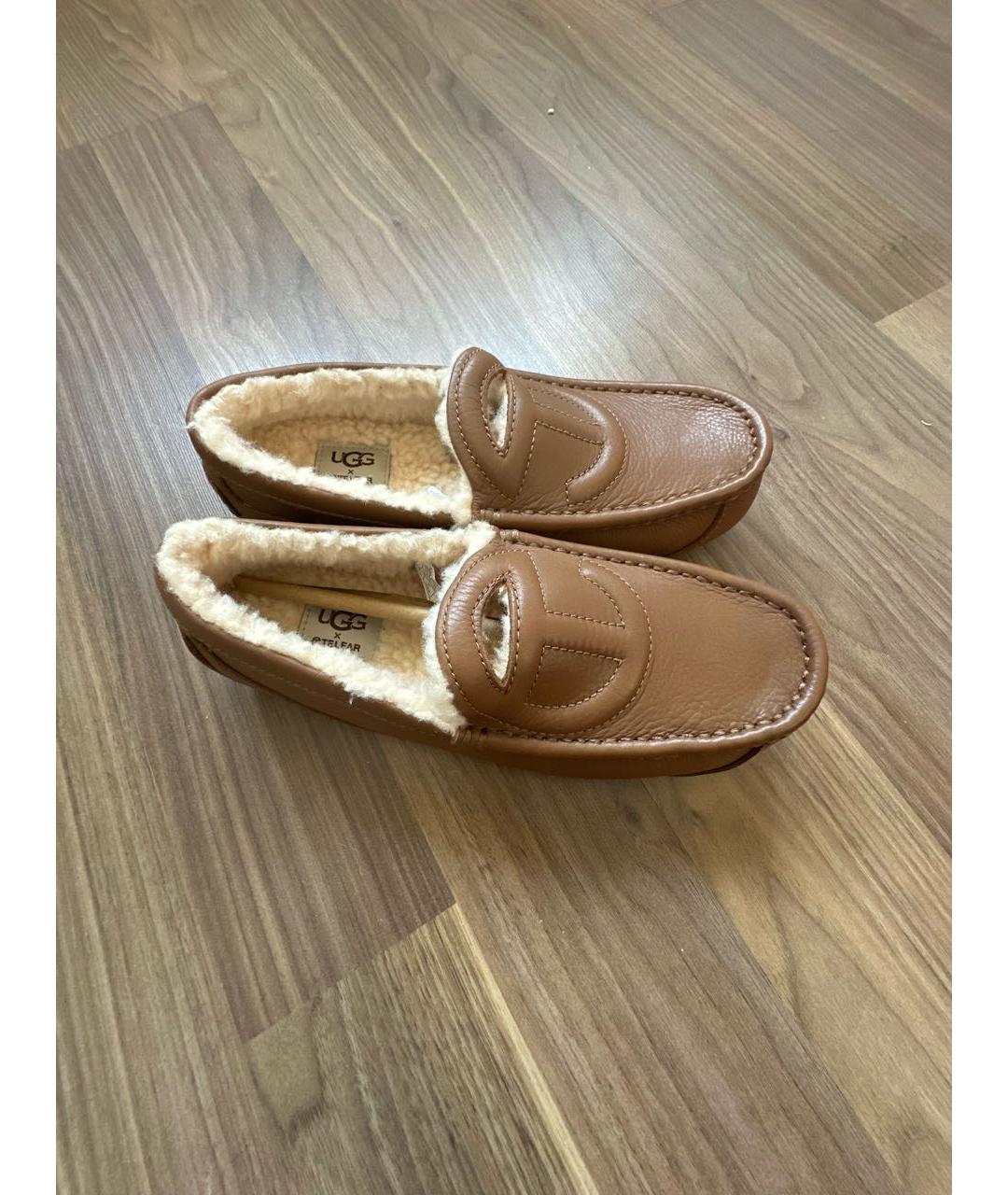 UGG AUSTRALIA Коричневые кожаные мокасины, фото 2