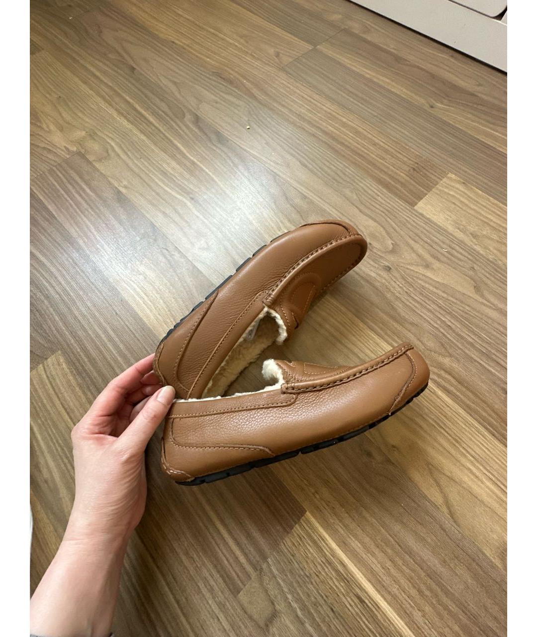 UGG AUSTRALIA Коричневые кожаные мокасины, фото 3