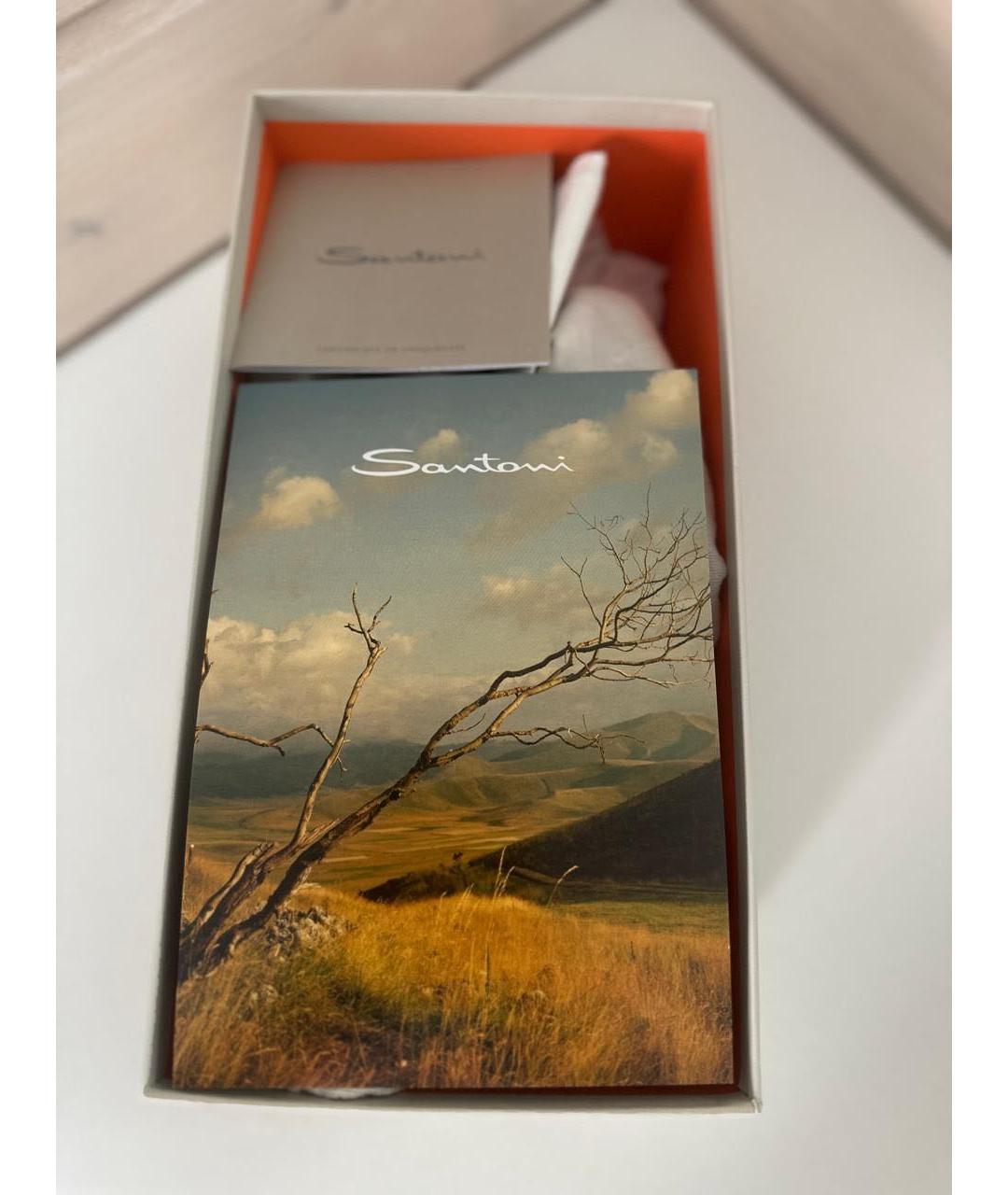 SANTONI Черные кожаные мюли, фото 5