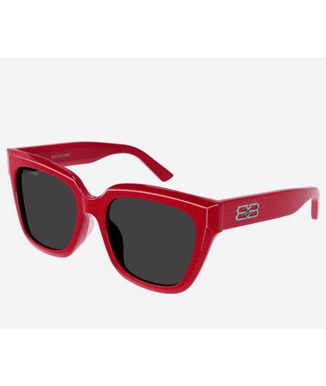 BALENCIAGA Красные пластиковые солнцезащитные очки, фото 3