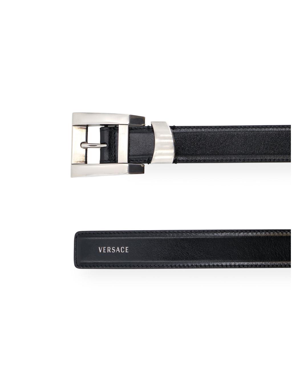 VERSACE Черный кожаный ремень, фото 2
