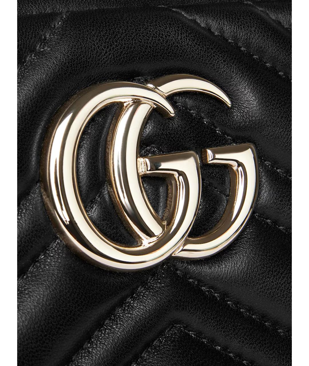 GUCCI Черная кожаная сумка через плечо, фото 5