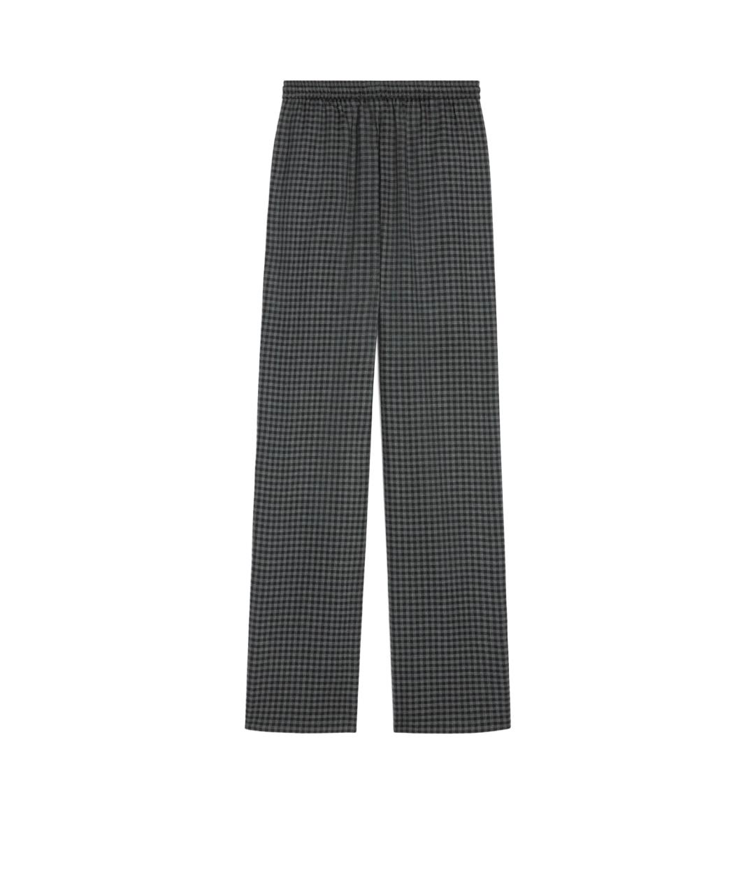 CELINE Антрацитовые шерстяные прямые брюки, фото 2