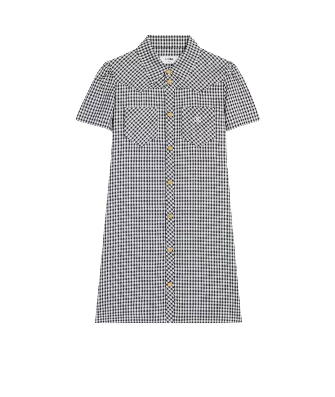 CELINE Мульти шелковое повседневное платье, фото 1