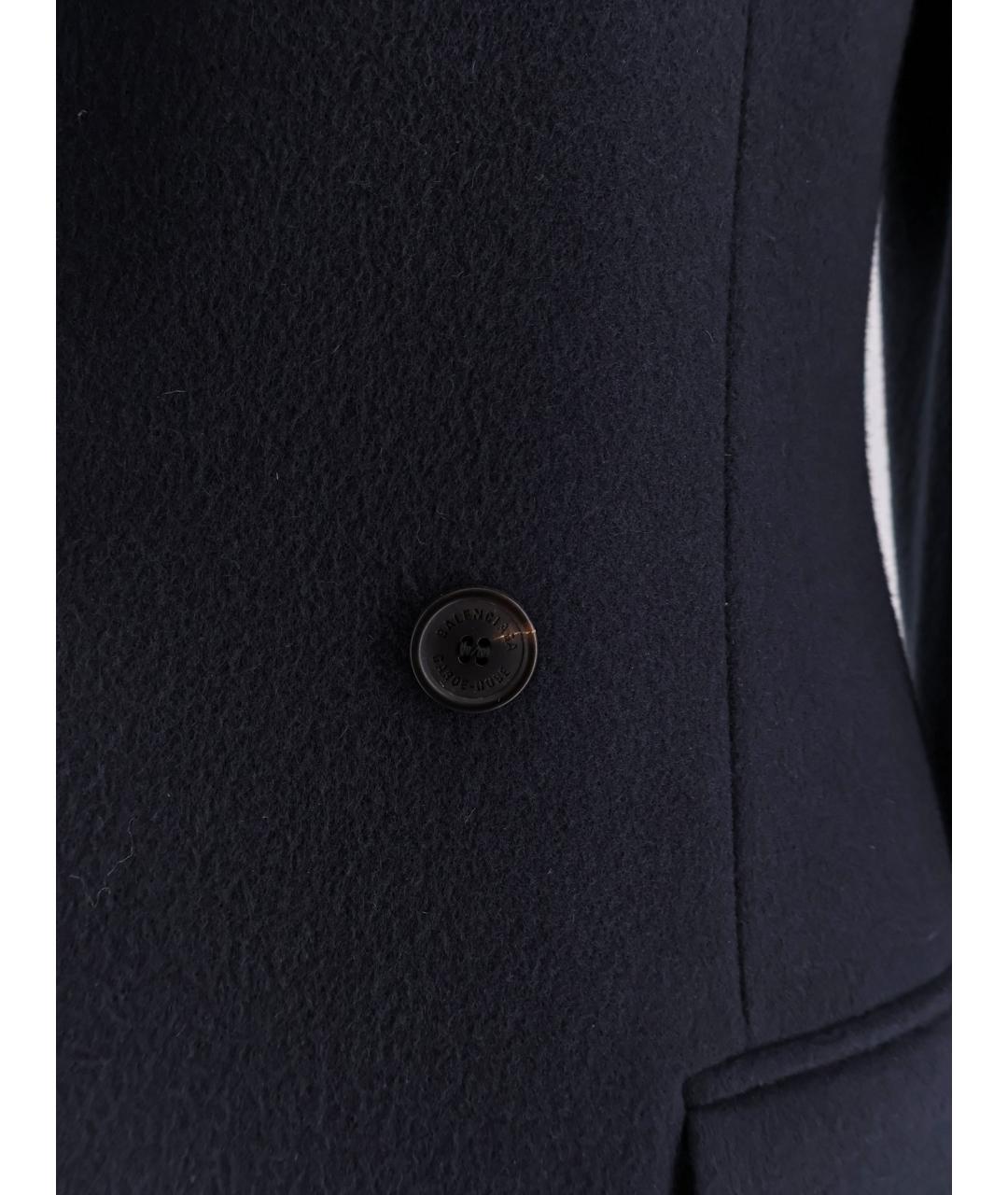 BALENCIAGA Темно-синее шерстяное пальто, фото 3