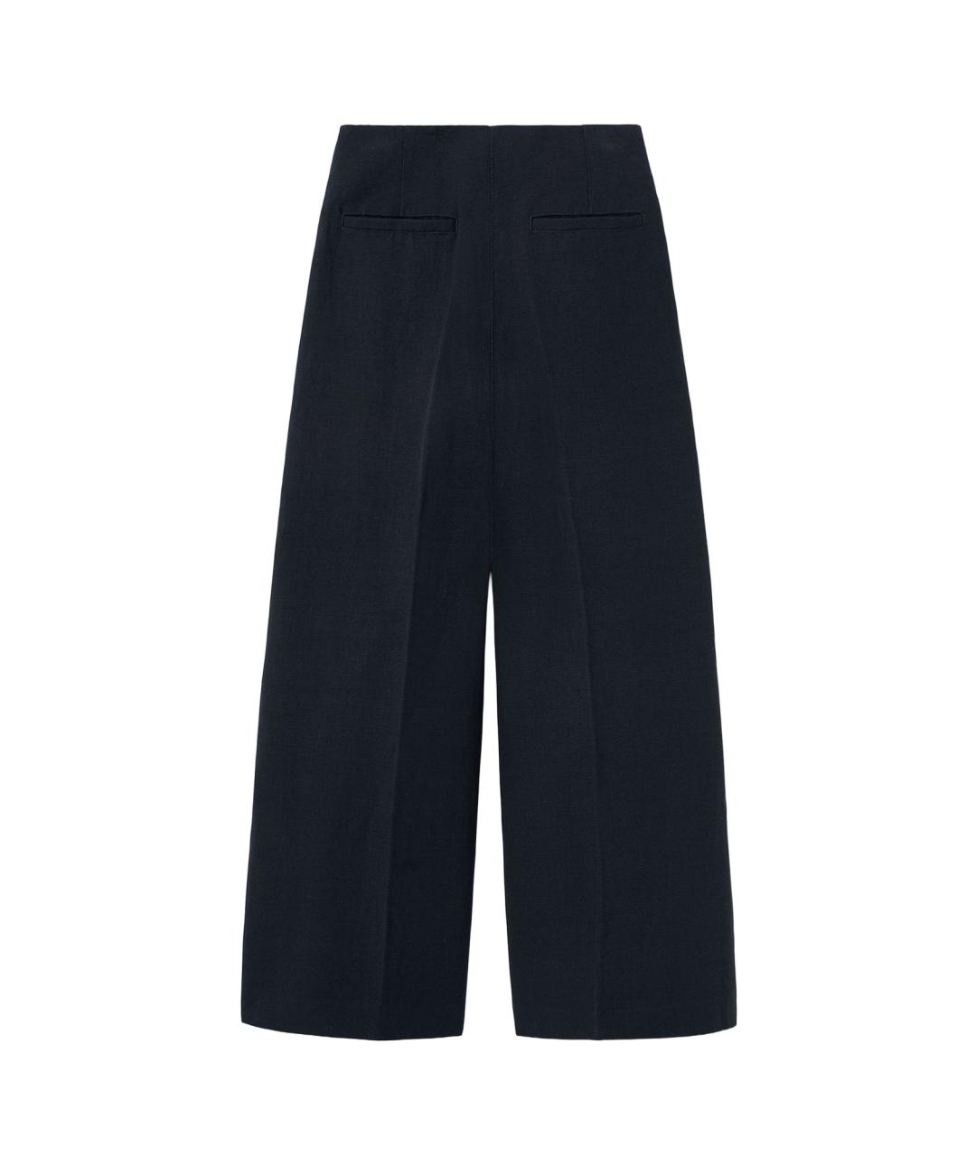 LORO PIANA Темно-синие льняные брюки широкие, фото 2