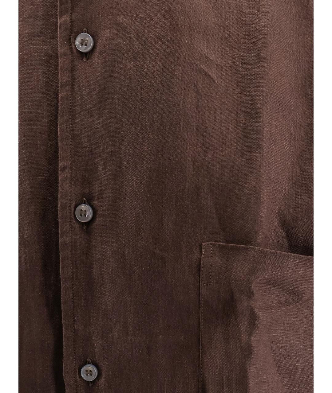 LORO PIANA Коричневая льняная кэжуал рубашка, фото 3