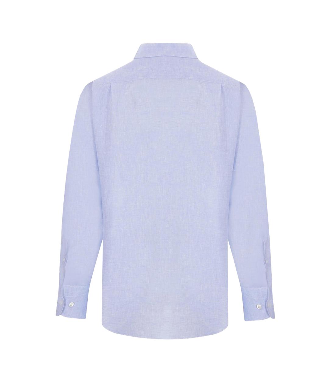 LORO PIANA Голубая льняная кэжуал рубашка, фото 2
