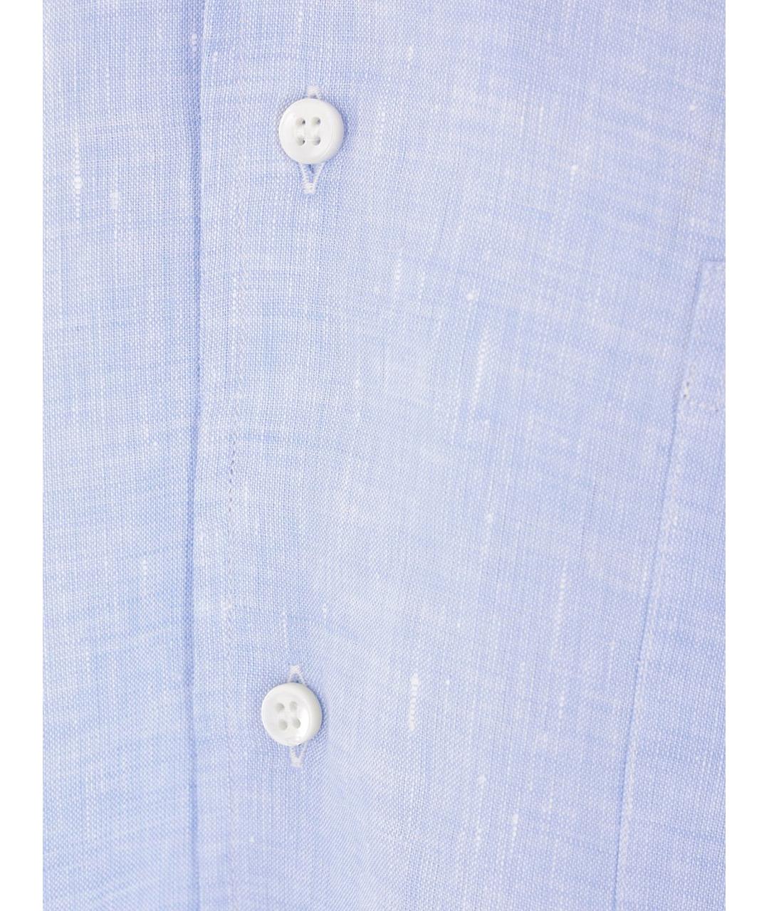 LORO PIANA Голубая льняная кэжуал рубашка, фото 3