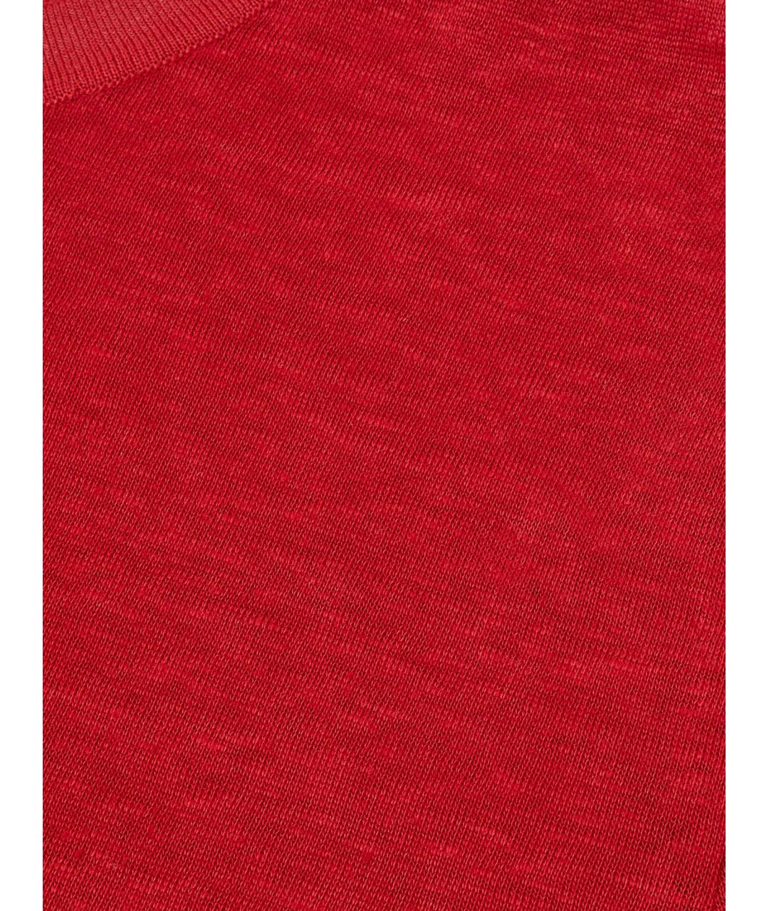 LORO PIANA Красная льняная футболка, фото 3