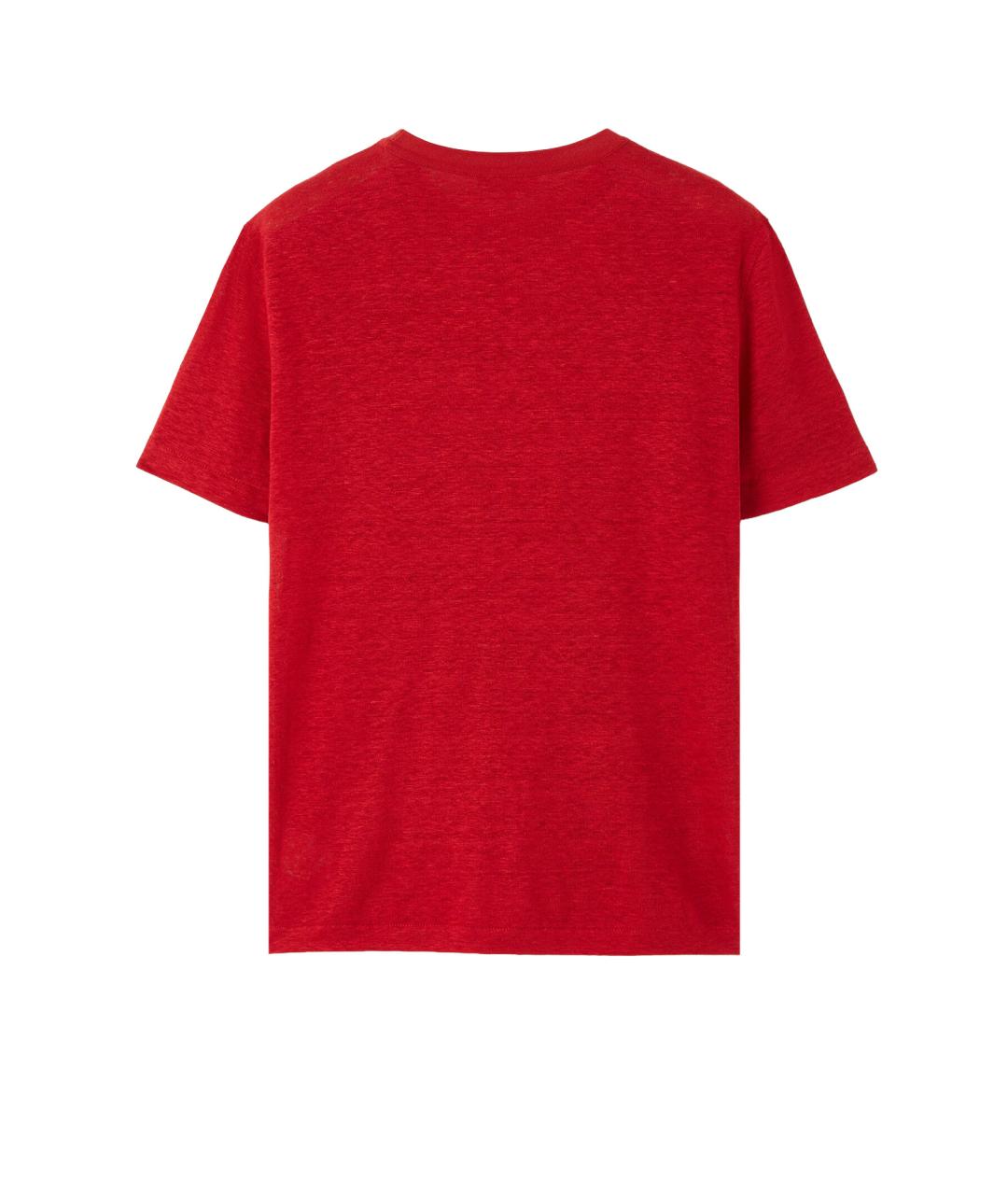 LORO PIANA Красная льняная футболка, фото 2