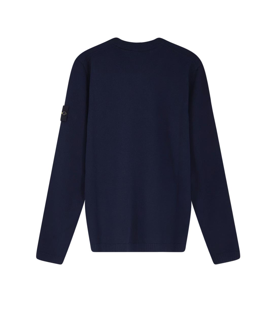 STONE ISLAND Темно-синий хлопковый джемпер / свитер, фото 2