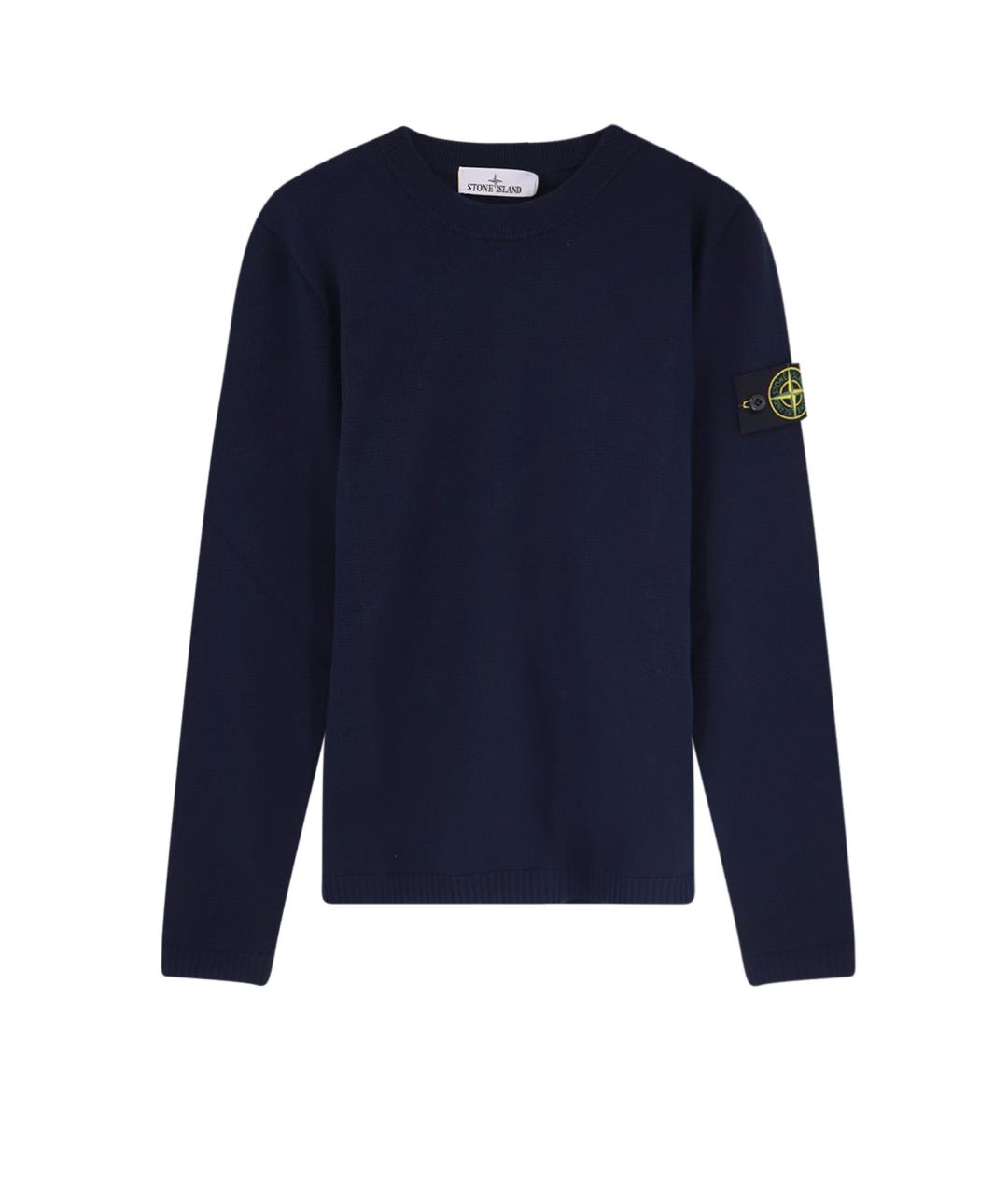 STONE ISLAND Темно-синий хлопковый джемпер / свитер, фото 1