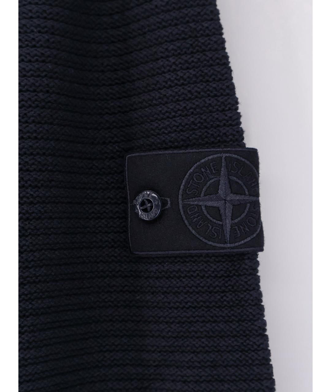 STONE ISLAND Темно-синий хлопковый джемпер / свитер, фото 3