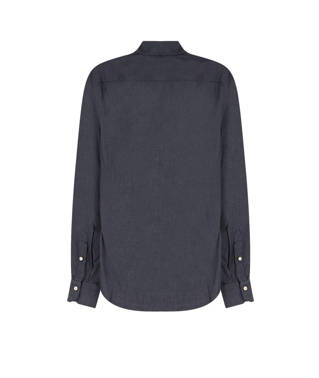 KITON Черная хлопковая классическая рубашка, фото 2