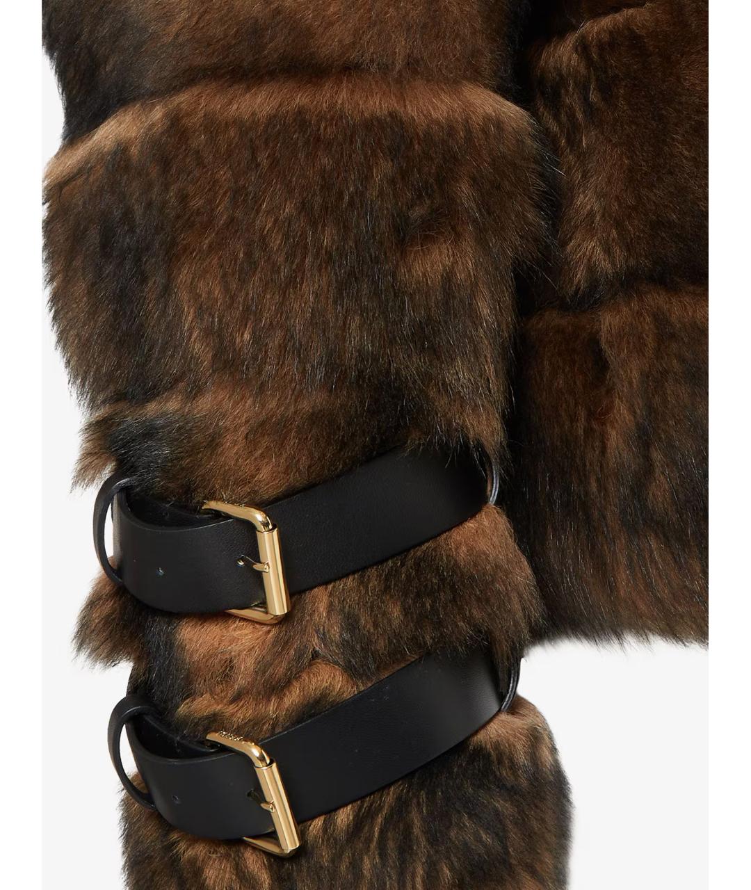 FENDI Коричневая меховая шуба, фото 3